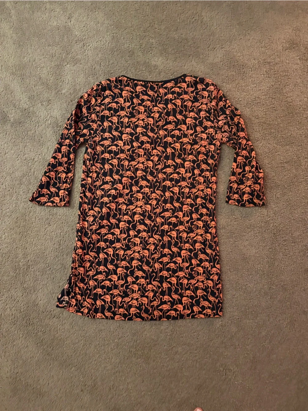 J. Crew Blue & Coral Flamingo Swim Coverup Dress